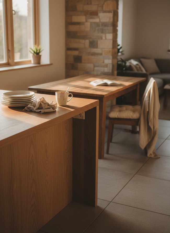 Minimalist Kitchen Counter Clearing