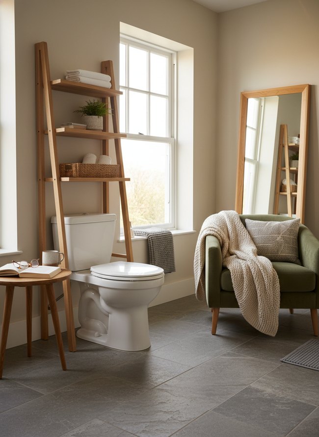 Over-Toilet Ladder Shelf