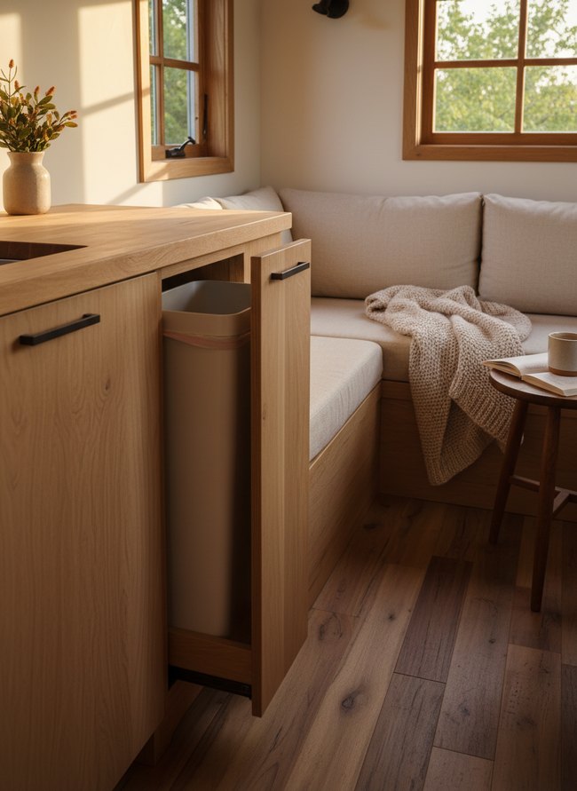 Under-Counter Pullout Slim Bin