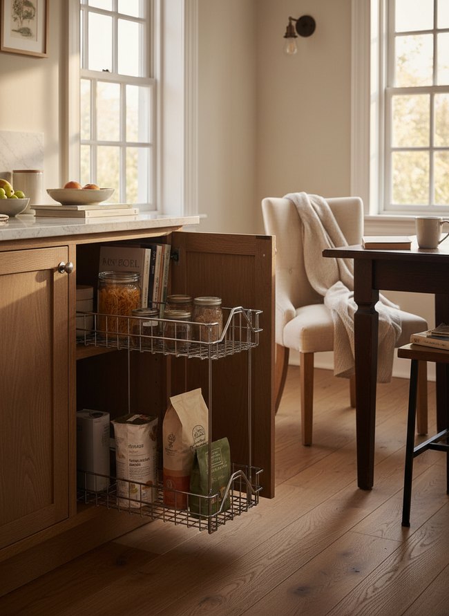 Compact Under-Counter Sliding Basket