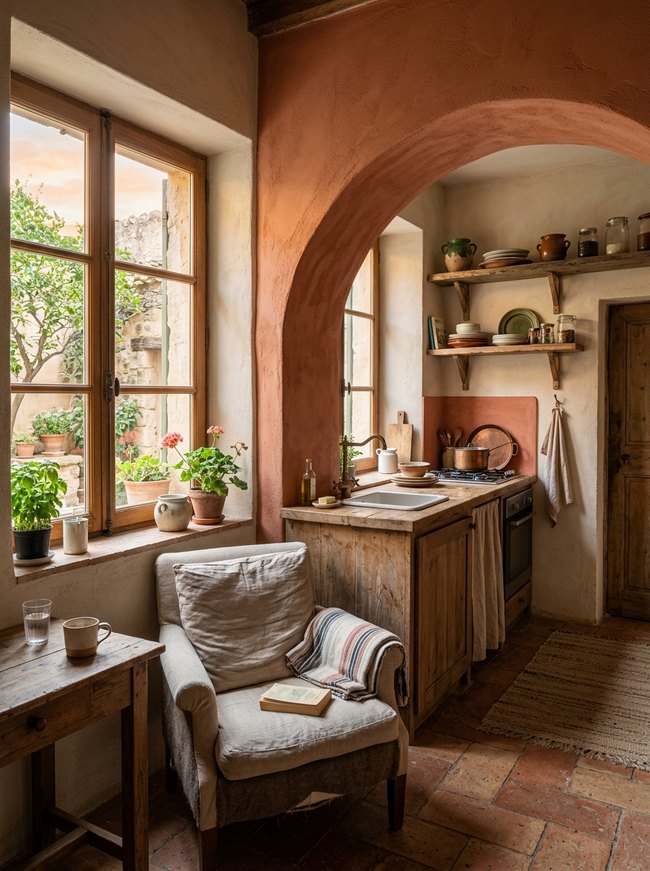Terracotta Kitchenette Archway
