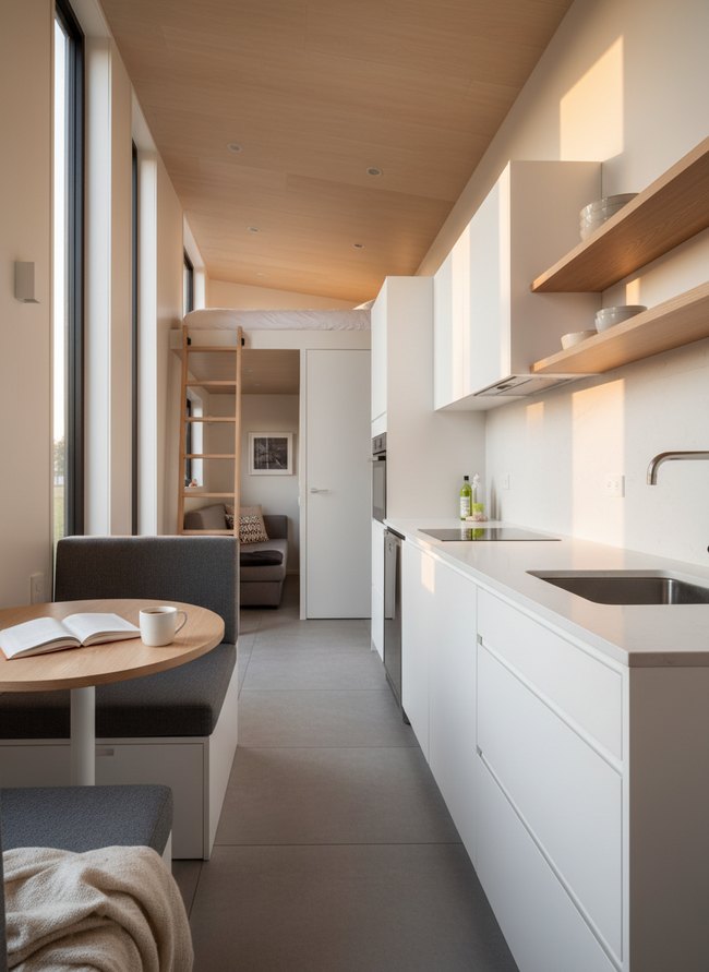 Sleek White Minimalist Galley