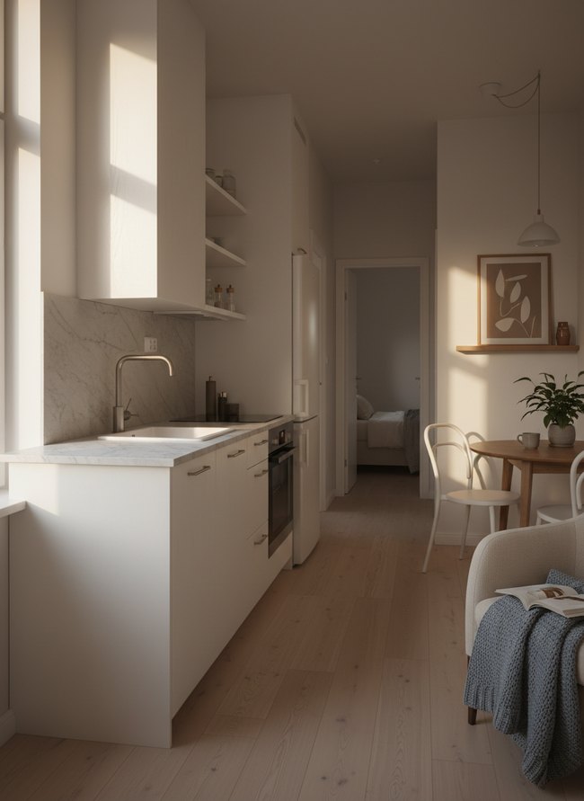 Minimalist Nordic Kitchenette