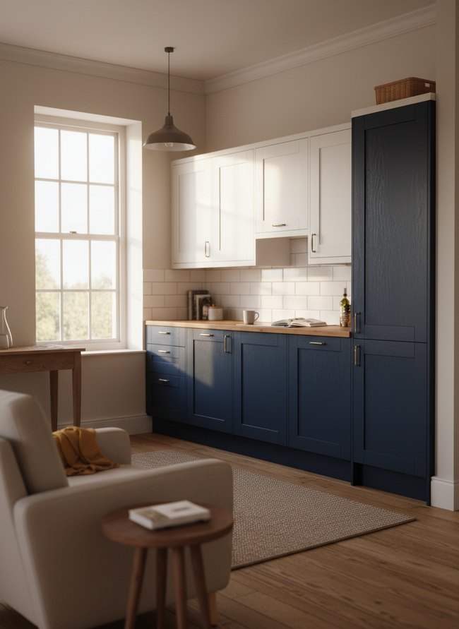 Navy White Compact Galley