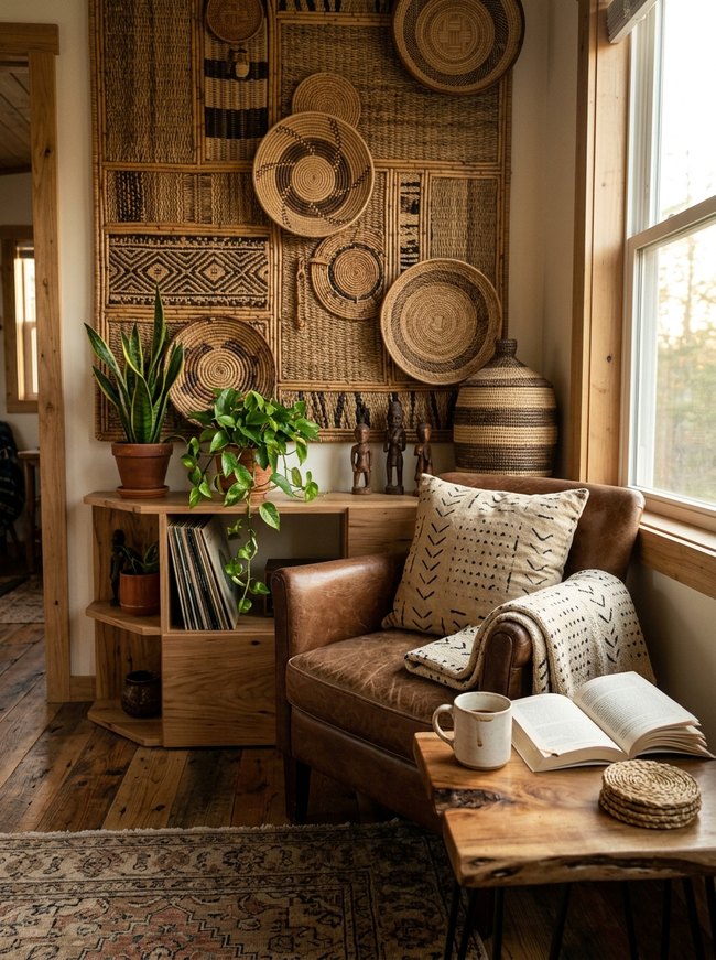 Woven Rattan Wall Display