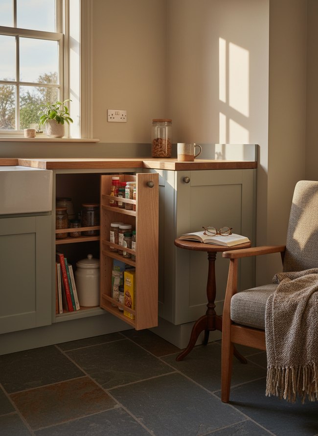 Compact Corner Pullout Pantry