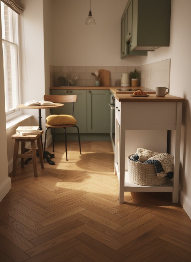 Herringbone Wood Plank Floor