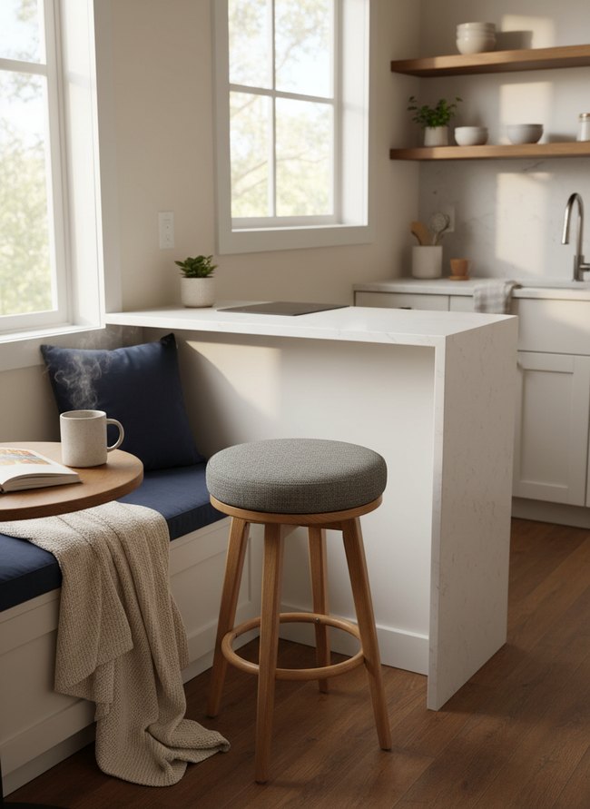 Compact Swivel Backless Stool