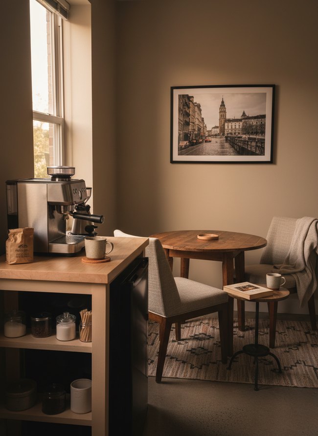 Sleek Countertop Espresso Corner