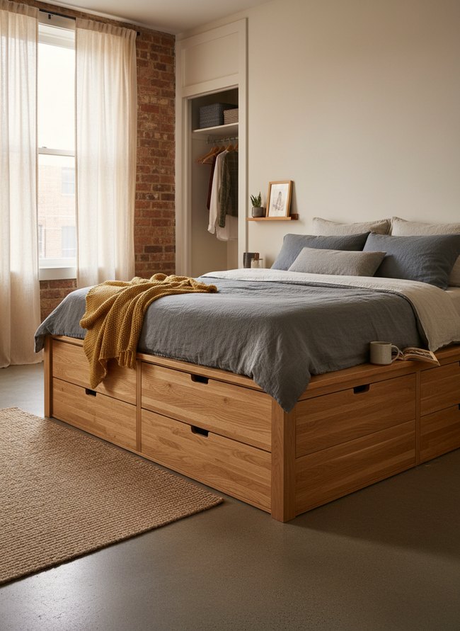 Platform Drawer Storage Bed