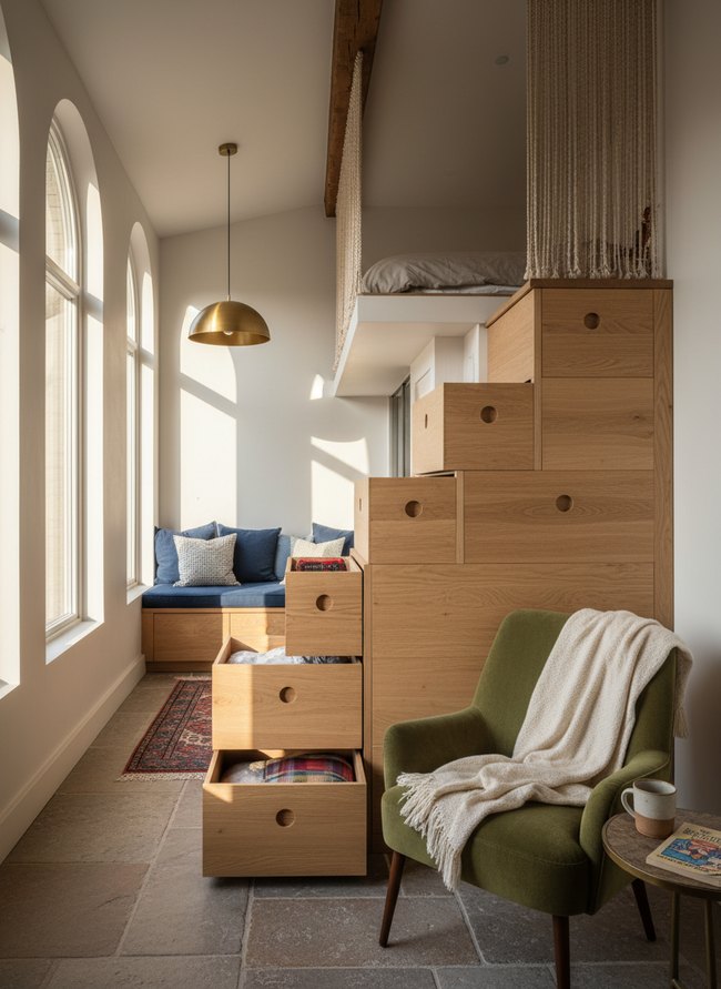 Compact Drawer Stairway