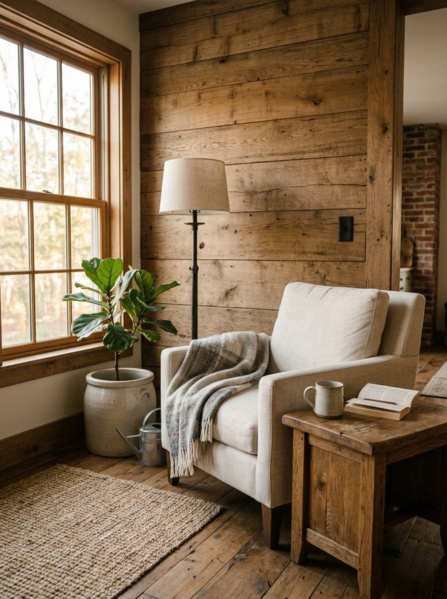 Rustic Oak Grain Wall