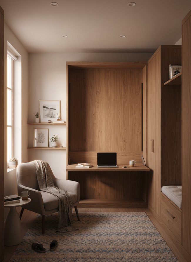 Vertical Wall Bed Desk