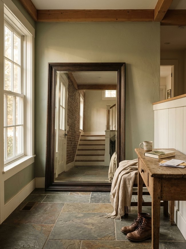 Expansive Entryway Leaner Mirror