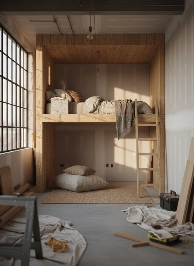 Minimalist Loft Sleeping Nook