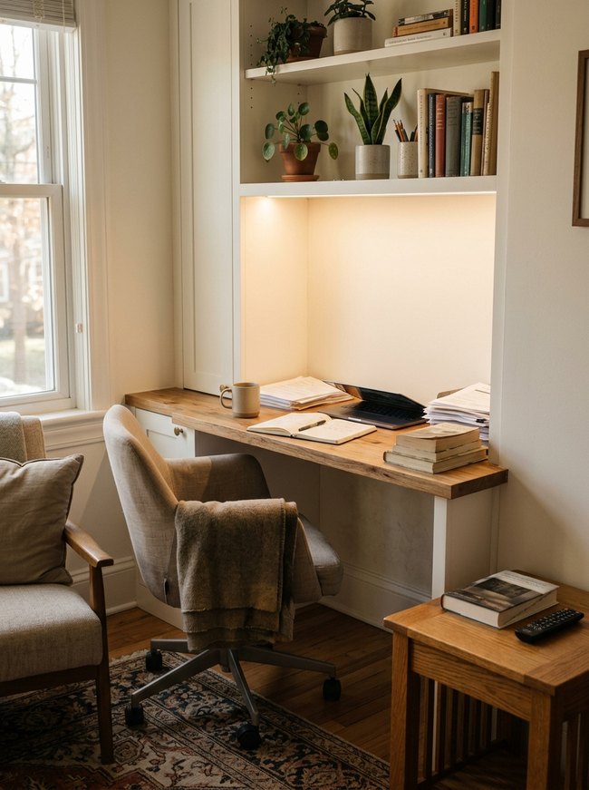 Integrated Wall Nook Desk