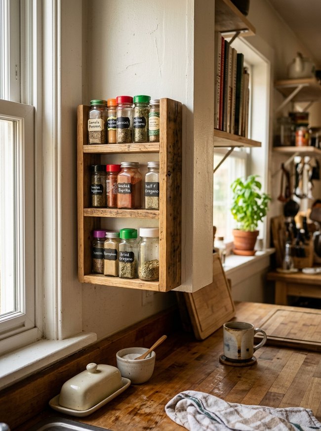 Compact Wall-Mount Spice Rack