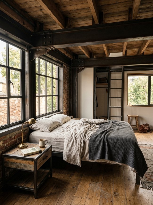 Steel Beam Loft Bedroom