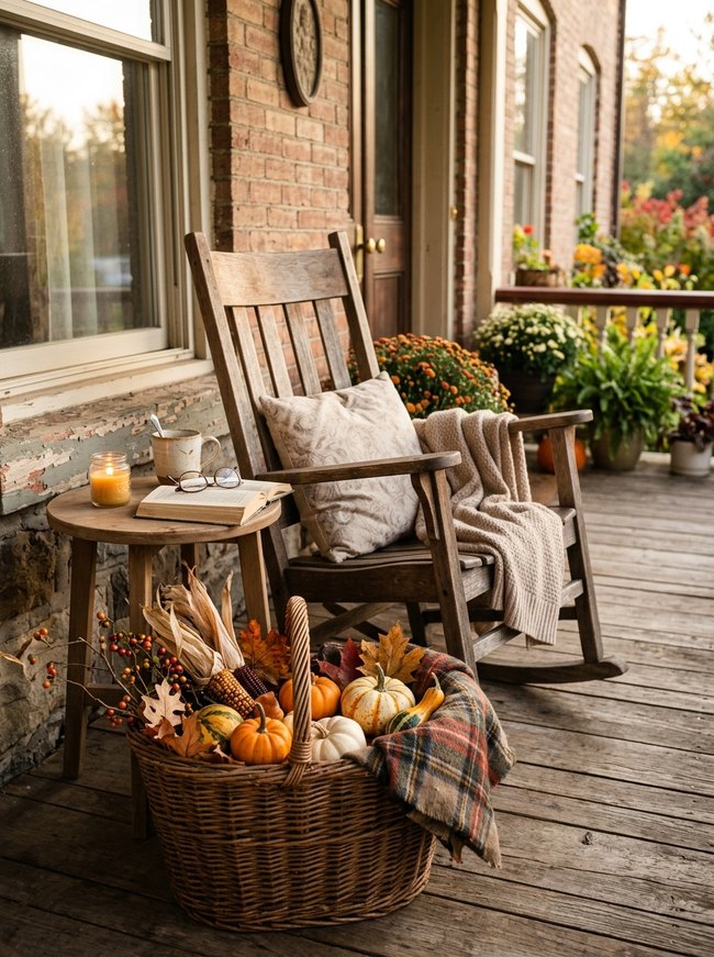 Rustic Harvest Porch Basket