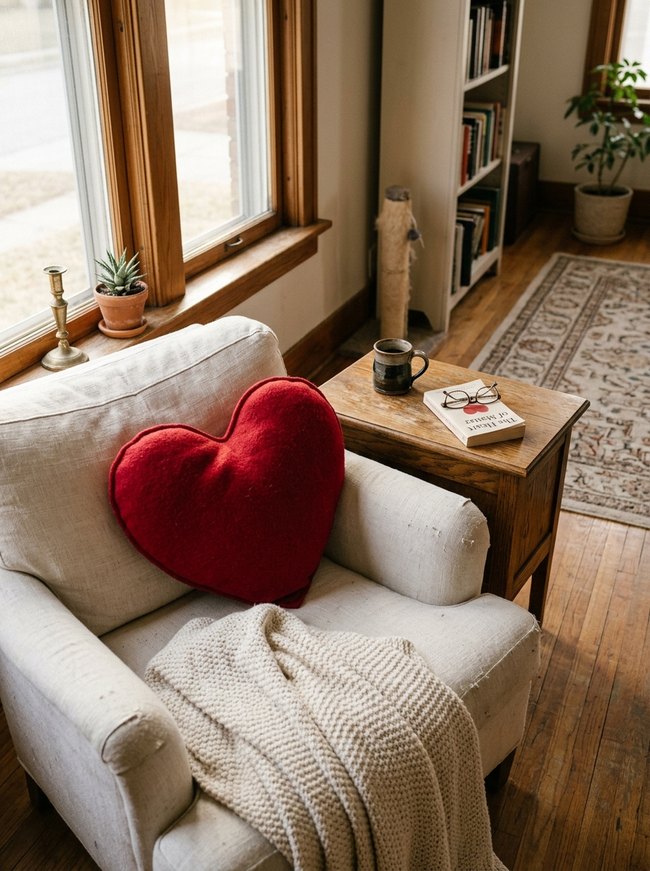 Crimson Heart Throw Pillow