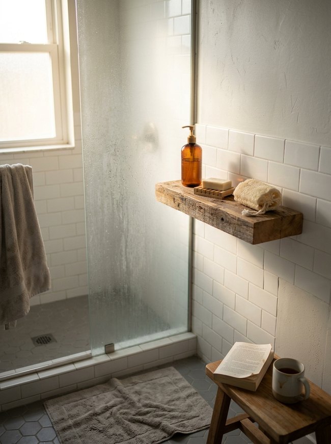 Floating Corner Shower Shelf