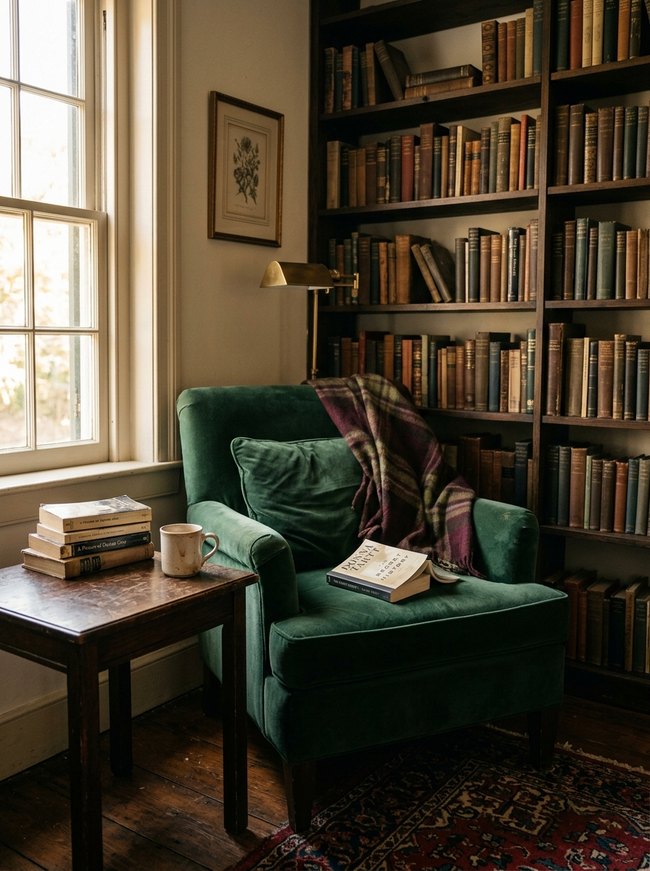 Velvet Reading Nook Alcove