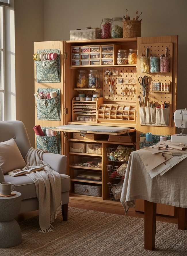 Foldaway Fabric Craft Cabinet