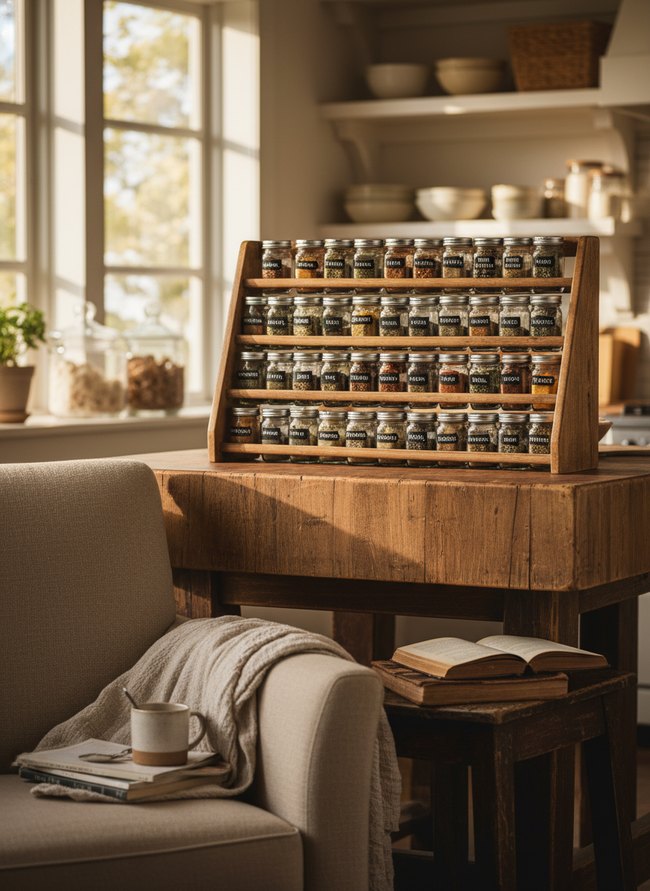 Tiered Spice Rack Display