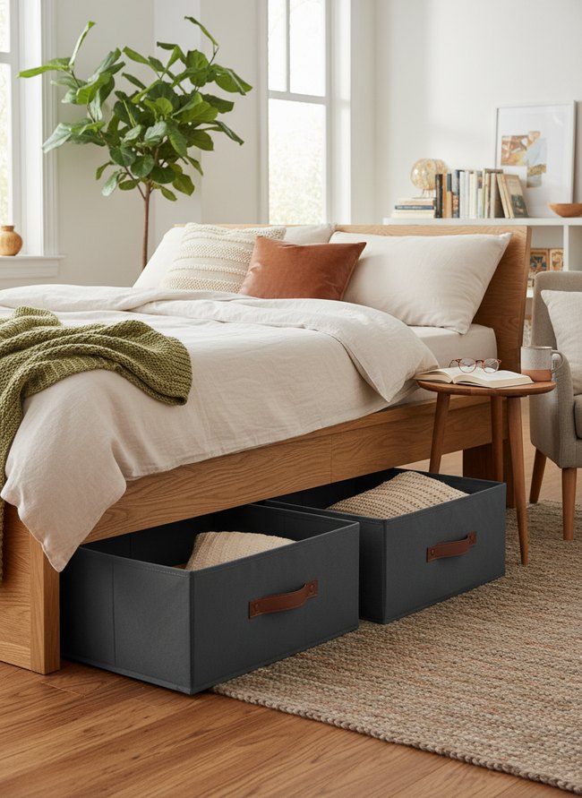 Fabric Underbed Drawer Set