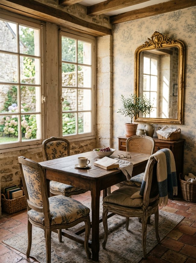 Gilded Toile Dining Nook