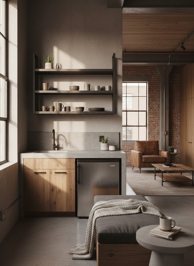 Concrete Loft Kitchenette