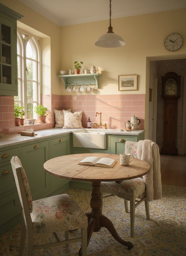 Vintage Pastel Nook Kitchen