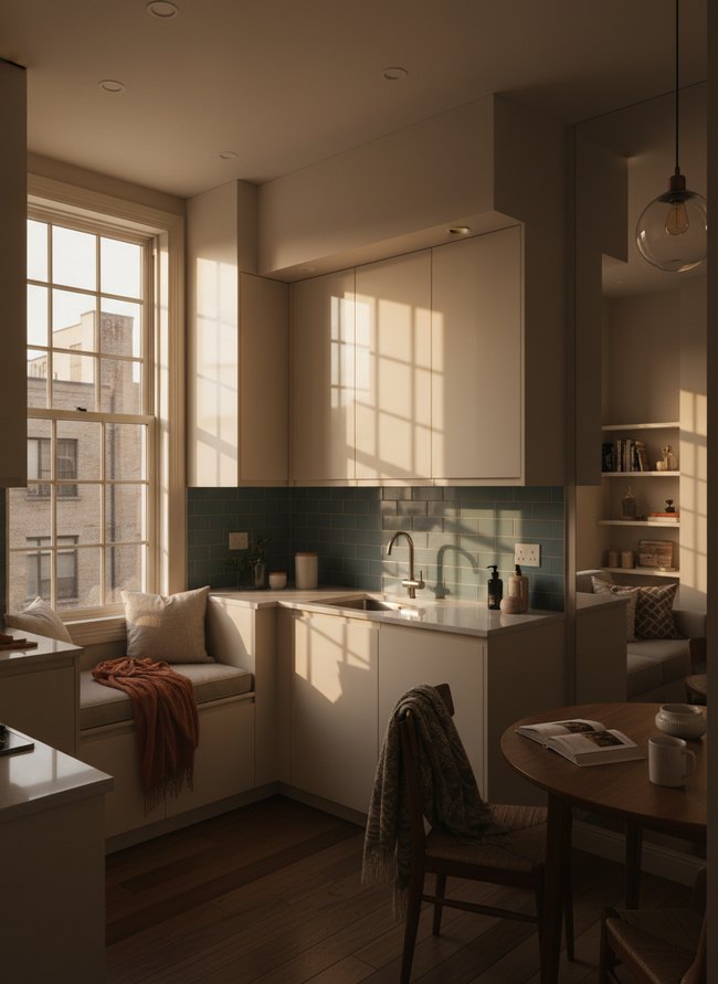 High-Gloss Cabinetry Reflection