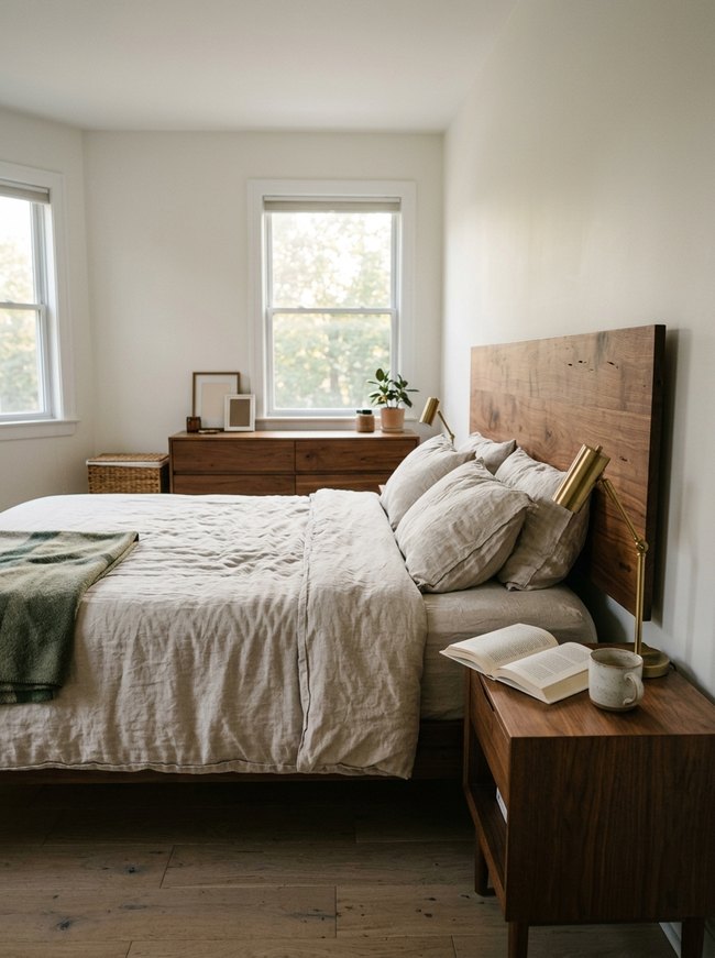 Floating Wood Panel Headboard