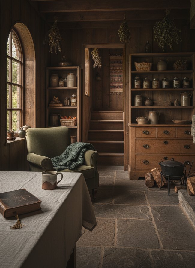 Shadowed Rustic Pantry Charm