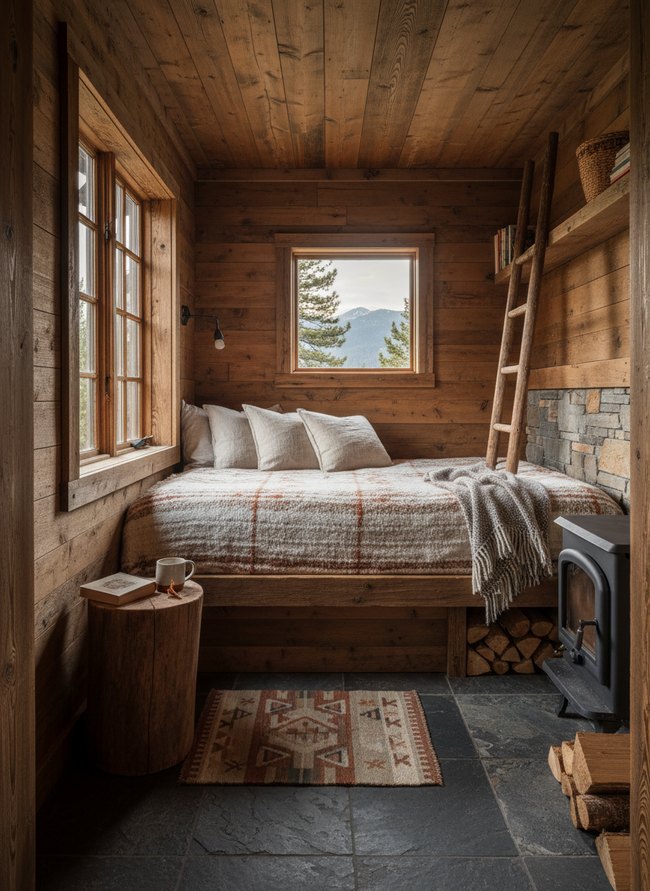Cozy Wood-Paneled Nook