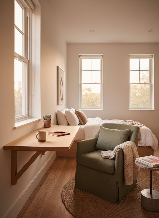 Streamlined Wall-Mounted Desk