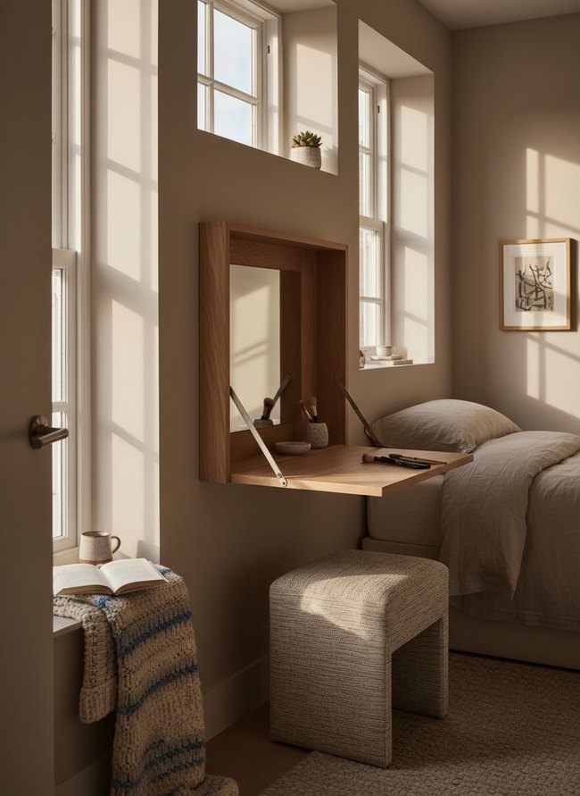 Wall-Mounted Fold-Down Vanity