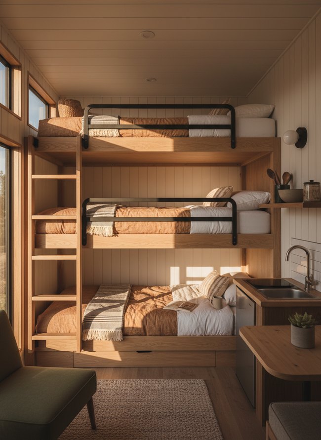 Space-Saving Triple Bunk