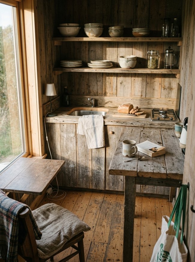 Driftwood Cabin Kitchenette