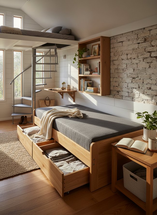 Compact Storage Trundle Daybed