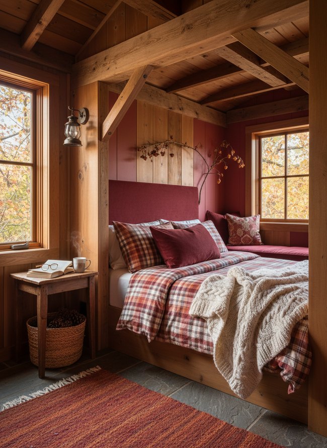 Cranberry Hues Nook Bedroom