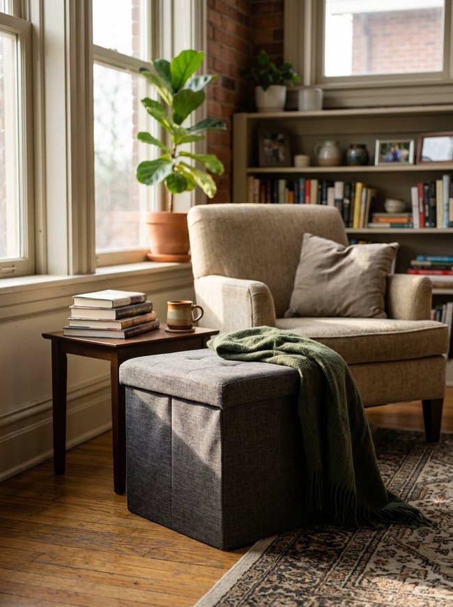 Foldable Fabric Storage Ottoman