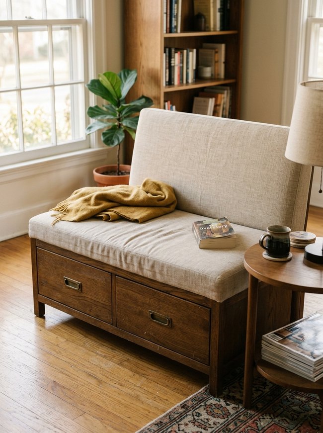 Streamline Linen Bench Storage