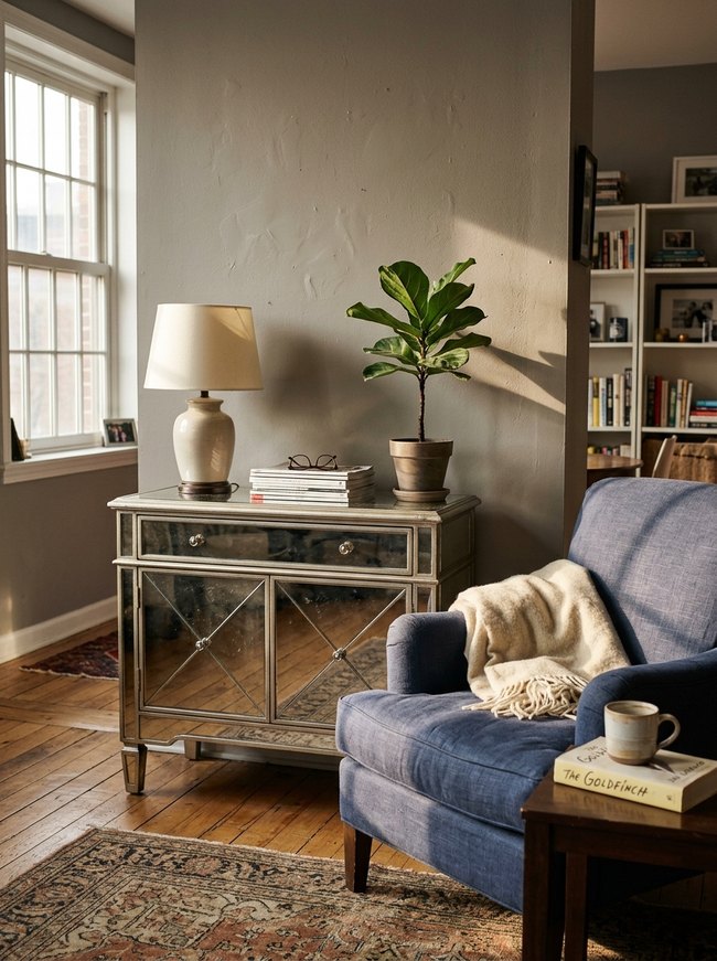 Mirrored Furniture Accent Piece