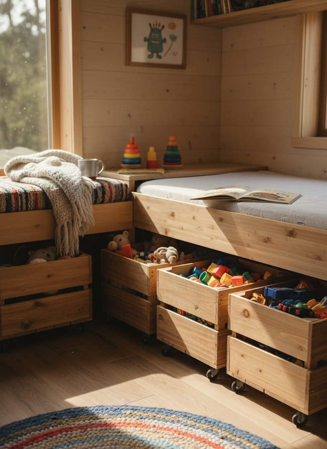 Under Bed Rolling Crates