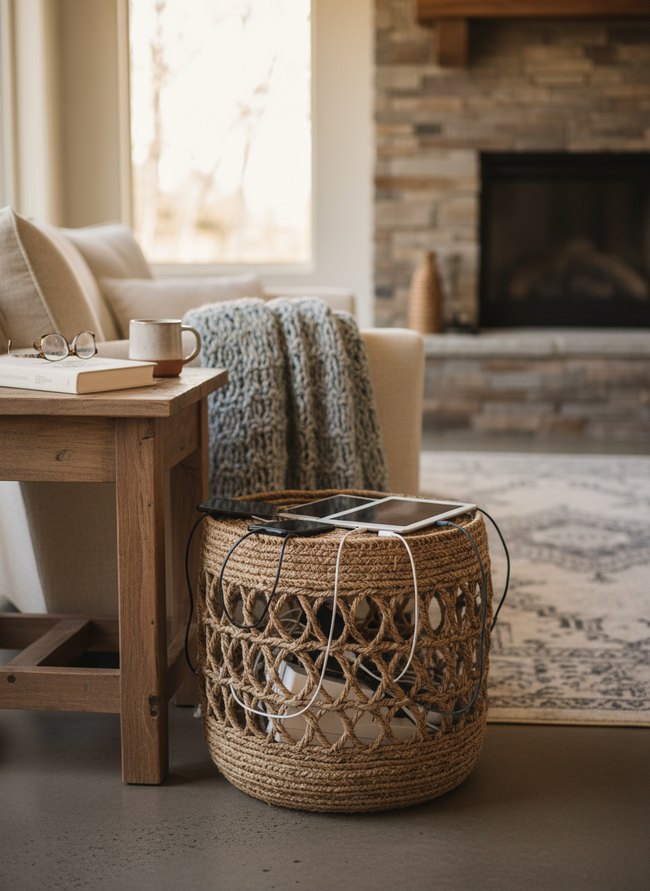 Woven Basket Power Hub