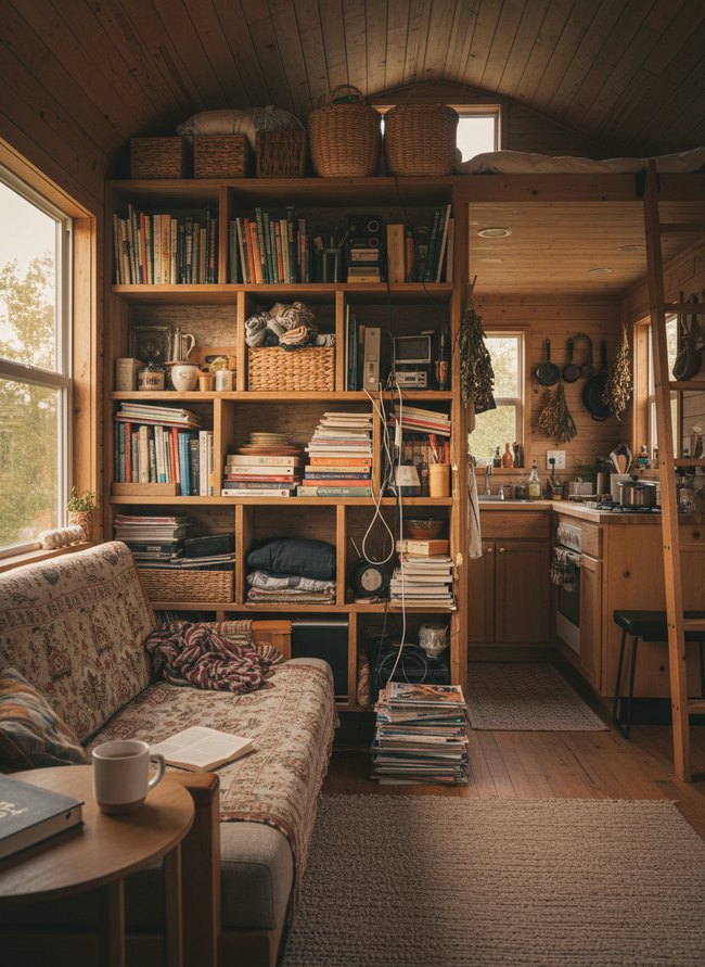 Overstuffed Open Shelving