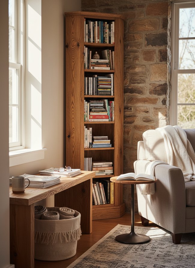 Tall Corner Book Tower