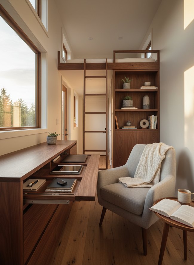 Retractable Desk Hidden Storage